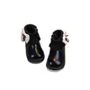 Novos Sapatos de Princesa para Bebê Menina Outono e Inverno Sapatos Meia com Laço Infantil Sapatos para Caminhada de Bebê Sapatos de Couro para Meninas Sapatos para Crianças Pequenas