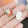 Mezcla 20 Aceite de Goteo Blanco K Muñeco de Nieve Navideño Árbol de Navidad Papá Noel Colgante de Aleación Pulsera DIY Accesorios de Joyería