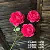 Decoração de flor artificial tom avermelhado em haste única, bola de flor para corredor de flor de seda, material para arranjo de flor de mesa para restaurante e casamentos ao ar livre