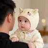 Touca de Bebê Estilo Primavera e Outono Quente à Prova de Vento Touca Fofa para Bebê Menina Recém-nascido Proteger a Fontanela