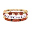 Pulseira Empilhável de Argila Macia Multicor Mais Vendida na Amazon com Pingente de Liga e Letras em Acrílico Conjunto de Pulseiras Elásticas