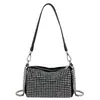 Bolso de Hombro con Diamantes de Moda para Mujer Bolso de Hombro Único Bolso Nuevo de Rayas Tendencia ins Bolso Cruzado Tipo Almohada