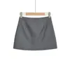 7697-26 Estilo Primavera Estilo Coreano Cintura Alta Color Sólido Falda de Traje Que Muestra la Longitud de la Pierna, Falda Corta de Corte A