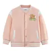 Jaquetas de Outono e Inverno Kapibala para Meninos, Jaquetas de Baseball Espessas para Meninas, Novas Roupas de Outono Estilo Universitário para Crianças Maiores, Forradas com Fleece