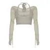 Top Corto para Otoño e Invierno, Sexy y Único para Fashionistas de Nicho, con un Estilo Puro y Atractivo, Diseño Hueco de Cuello Halter, Elegante y con Estilo Casual de Atar
