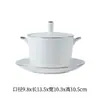 Olla de gachas de porcelana de hueso con borde dorado y tapa, Bol tipo nido de pájaro, Olla de gachas de cerámica a prueba de agua para una persona, Olla para cocinar al vapor de restaurante/hotel, Bol para postre, Olla de gachas
