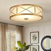 Luminária de teto estilo americano simples, toda de cobre, luminária de teto para sala de estar, estudo, luminária de teto para quarto principal, luminária de sala de jantar europeia