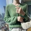 Suéter de Punto Nuevo para Mujer con Cuello Redondo y Diseño Hueco en Seda de Mora y Cachemira Estilo Coreano con Cárdigan de Punto Holgado