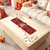 Tapete Vermelho para Mesa de Centro 2026 Novo Modelo Toalha de Mesa de Ano Novo Impermeável à Prova de Óleo Lavável Tapete para Mesa de Jantar Tapete Protetor que Melhora a Atmosfera