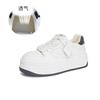 Tenis Blancos de Cuero Genuino para Mujer 2026 Primavera Nuevo Estilo Plataforma Aumenta Altura Zapatos Individuales Estilo Coreano Versátiles Zapatos de Mujer