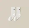 Calcetines de Media Pantorrilla con Letra Simple para Hombres y Mujeres, Calcetines Transpirables Absorbentes de Sudor