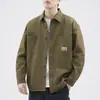 Jaqueta camisa workwear estilo americano para homens, novo modelo outono e inverno 2026, camisa casual de manga longa retro japonesa de caimento solto