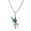 Collar de Conejo Mecánico Móvil ins Accesorios Colgantes Hip-Hop para Hombres y Mujeres Conejo de Ópalo Cadena para Suéter Versátil