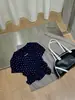 Wgwe2026 Camiseta de Manga Corta con Cuello Redondo Ajustada Versátil Estilo Coreano de Verano Estilo Ins Estampado de Lunares para Mujer W9955