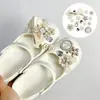 Accesorios para zapatos tipo ballet perforados DIY, accesorios de perlas y pedrería, hebillas de zapato desmontables de alta gama y decoraciones para la superficie del zapato