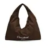 Bolsa Tote Perezosa Estilo Coreano para Mujer Verano 2025 Simple Cuadros Letra Clase Viaje Hombro Axila Bolso de Moda
