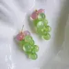 Cores de Verão! Brincos Pequenos de Borla de Flor com Miçangas para Mulheres, Brincos de Férias à Beira-Mar de Conto de Fadas Estilo Floresta para Rostos Quadrados e Redondos