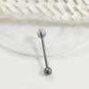 Clavo de lengüeta F136 diente interior doble cabeza barra recta tres garras circón胚球 bola bola bola aleación de titanio G23 joyería para perforación Puente de oreja
