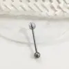 Clavo de lengüeta F136 diente interior doble cabeza barra recta tres garras circón胚球 bola bola bola aleación de titanio G23 joyería para perforación Puente de oreja