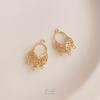Color preservado 14K cobre fundido chapado en oro real coronas todo pasador pendientes colgante diy borla antigua conexión porosa accesorios