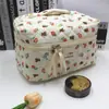 Bolsa de Cosméticos Acolchada con Oso Florido Coreano para Mujer, Original, Linda Ilustración, Rompecabezas, Bolsa para Artículos de Tocador, Bolsa de Almacenamiento Portátil para Viaje