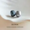 Pendientes Pequeños de Azúcar Esmaltados de Color Contrastante para Mujer, Nuevos Pendientes de Aguja de Plata Pura de Nicho de Lujo Ligero, Pendientes Azules Versátiles de Gama Alta