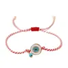 Pulsera de Cuerda Trenzada con Ojo de Diablo y Corazón de Turquesa Imitación, Estilo Nuevo Transfronterizo Europeo y Americano, Joyería de Mano Moderna y Versátil