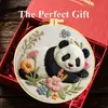 Kit de Bordado de Panda Gigante Perezoso y Acostado Decoración de Sala de Estar Ins Nórdica Transfronteriza Arte de Pared Hecho a Mano DIY Fabricante Venta al por Mayor