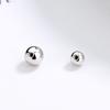 Aretes de Rosca de Plata Esterlina S925 Aretes de Cuentas Redondas Accesorios Tapones para los Oídos Aretes de Rosca Accesorios de Plata Accesorios DIY Venta al por Mayor