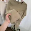 Moda Casual de Conejito de Dibujos Animados Cepillado de Manga Corta para Mujer 2026 Principios de Primavera Camiseta Versátil Base Top de Manga Corta