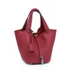 Capa superior piel de vaca H cesta de verduras para el hogar bolso cubo moda transfronteriza bolso tote de gran capacidad bolso de cuero para mujer venta al por mayor de fábrica