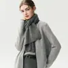 Novo Cachecol de Lã Cashmere 100% Puro Outono/Inverno 2026 para Mulheres, Tricô Quente de Cor Sólida Espessado com Fio Duplo de Sete Agulhas