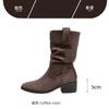 Nuevas Botas Cortas Plisadas para Mujer Otoño/Invierno 2026, Estilo Británico Vintage, Botas Martin de Media Caña que Aumentan la Altura para Mujeres Bajitas