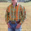 Fábrica de origen comercio electrónico transfronterizo camisa de manga larga para hombre con solapa cárdigan de un solo botón impresión digital 3D sublimación