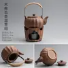 Cerámica Leña Vigas Elevadoras Hogar Cerámica Gruesa Tetera Retro Japonés Estufa Cálida para Té Cuerda Anti-Quemaduras Juego de Té Kung Fu