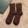 Calcetines para hombre de color sólido, calcetines de media felpa, calcetines para alfombra, calcetines de felpa coral, calcetines gruesos y cálidos de toalla, calcetines para dormir
