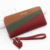 Nova carteira longa feminina três cores parquet zíper bolsa clutch puxador único bolsa para celular porta-moedas fabricantes atacado