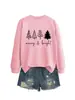 Sitio Independiente de Amazon 2025 Venta al por mayor Alegre y Brillante Otoño e Invierno Cuello Redondo Cómodo Casual Sudadera Pulóver