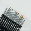 Pluma de Fototerapia de Punta Plana para Trazos Graduados y Difuminados para Principiantes, Mango Negro para Pintar Flores, Fácil de Aplicar, Suave como la Seda, Esencial para Manicuristas Profesionales