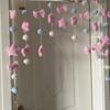 Cortina de porta de quarto de jardim de infância, rosa, roxo, estrela de cinco pontas, não perfurada, cortina divisória, decoração de quarto, internet vermelha