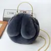 Venta al por mayor nuevo lindo exquisito orejas de conejo felpa cadena bolso bolsa para teléfono móvil bandolera mensajero combina con todo estilo extranjero mujeres