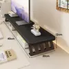 Suporte para monitor de computador, organizador de mesa, suporte para computador de mesa e laptop, elevador simples de bambu para escritório