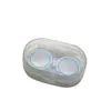 Caixa de Lentes de Contato Totalmente Transparente de Fábrica, Vedação Anti-Vazamento, Simples, Compacta, Oval, Caixa Companheira para Armazenamento de Lentes de Contato
