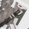 Cinto preto simples personalizado estilo coreano cinto com fivela esculpida retrô acessórios estilo ins moda