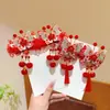 Accesorios para el Cabello Infantiles Estilo Chino Rojo de Año Nuevo Festivo Mariposa Pasador Saludos de Año Nuevo para Niñas Disfraz Tocados Dinastía Han