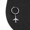 Novos Brincos Pingente de Avião em Aço Inoxidável, Presilhas para Orelha para Homens e Mulheres, Brincos de Alta Qualidade, Design Hip-Hop, Não Desbota