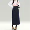 Falda de Mezclilla Azul Denim de Cintura Alta para Mujer 2025 Tendencia Versátil Nuevo Otoño Longitud Media Estilizadora Ceñida a la Cadera