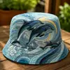 Colección de sitios web independientes transfronterizos nuevos de 2026: Sombrero de pescador y sombrero para el sol versátiles de arcoíris con estampado digital 3D y bordado acolchado, aptos para hombres y mujeres