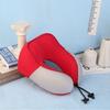 Almohada de Viaje en Forma de U de Espuma Viscoelástica Almohada para Cuello para Siesta en la Oficina Almacenamiento Plegable Portátil Protección de la Columna Cervical Almohada en Forma de U