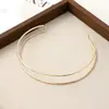 Pulsera Rayada Estilo Metalero Transfronteriza Pulsera Abierta de Cruz Geométrica Pulsera Exagerada de Nicho Collar Anillo Joyería de Alta Gama